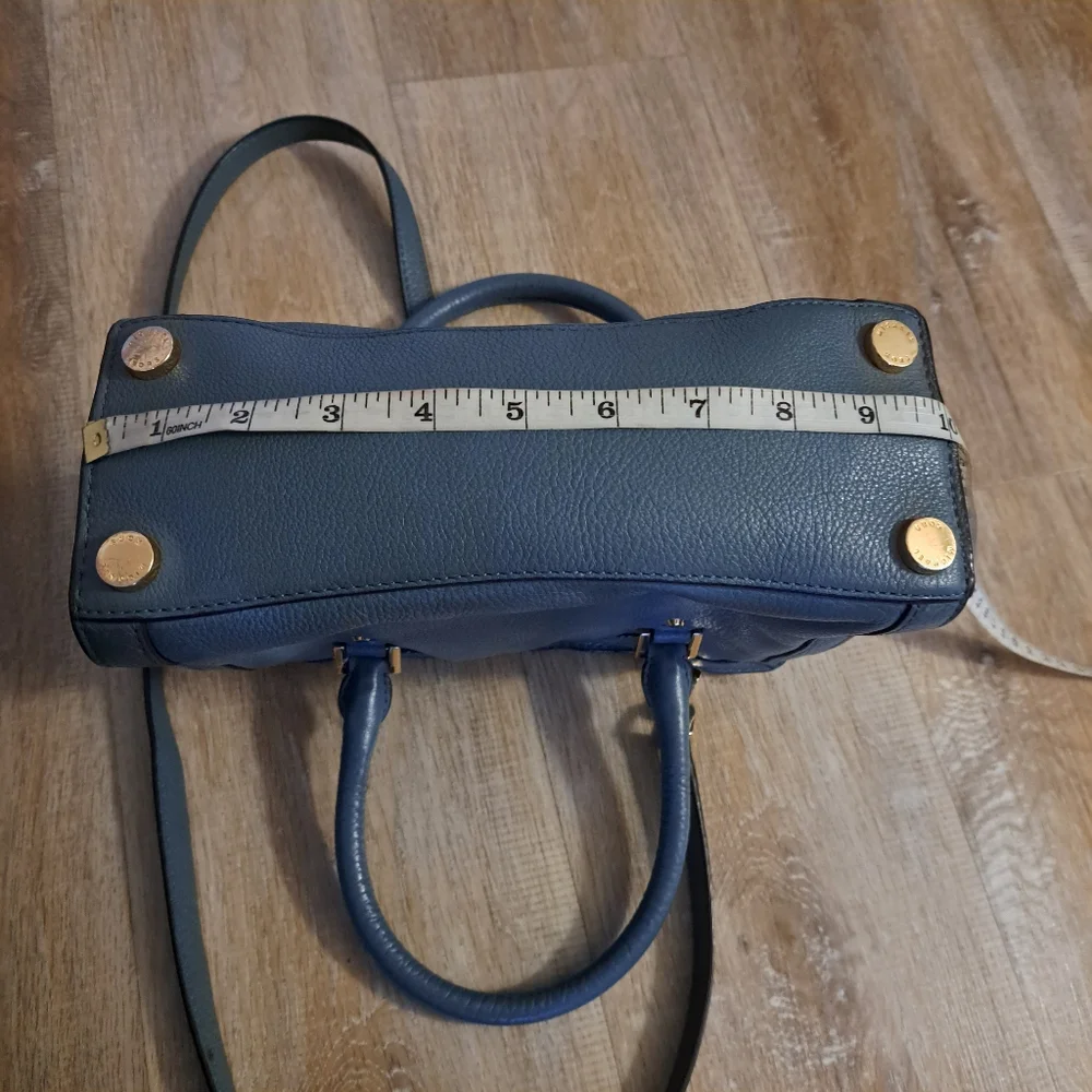 Michael Kors Blue Leather Satchel Crossbody Strap Bag